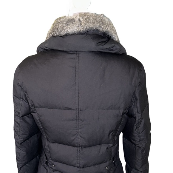 Steve by Searle Black Down & Genuine Fur Collar Quilted Puffer Jacket Coat  - M - Picture 8 of 16